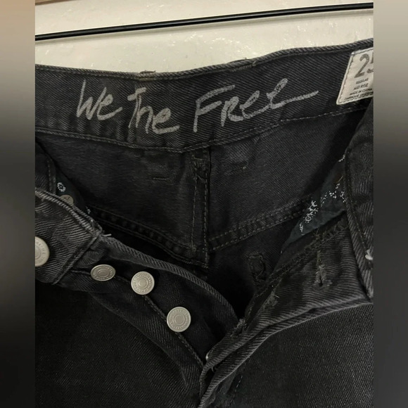 Free People Maggie Distressed Jeans black Sz 25 - Picture 6 of 13